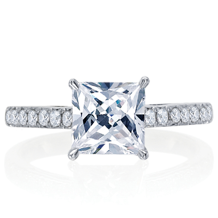 Royale Princess Diamond Platinum Engagement Ring 2 Carat