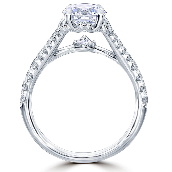 Platinum Classic 4-Prong Solitaire Engagement Ring 1.50ct Round Diamon –  NAGI