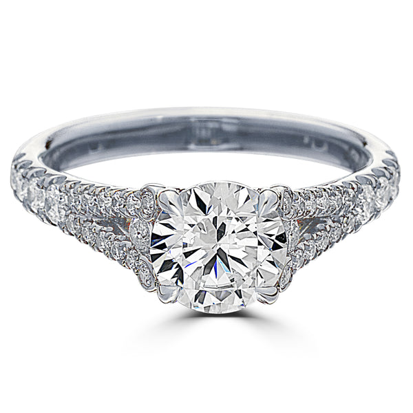 Platinum Classic 4-Prong Solitaire Engagement Ring 1.50ct Round Diamon –  NAGI