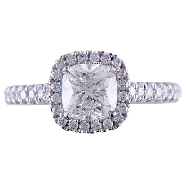 Platinum Classic 4-Prong Solitaire Engagement Ring 1.50ct Round Diamon –  NAGI