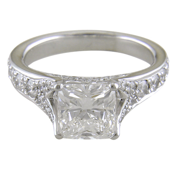 Platinum Classic 4-Prong Solitaire Engagement Ring 1.50ct Round Diamon –  NAGI