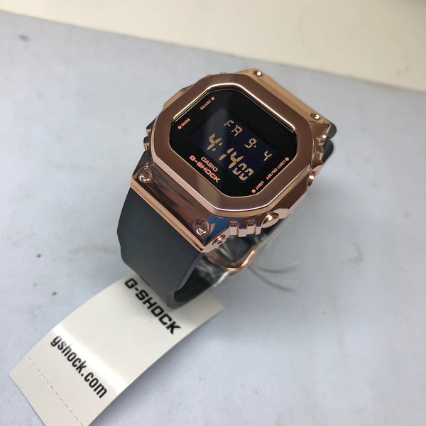 Ladies' Casio G-Shock Digital Rose Gold-Tone and Black Resin Strap Watch  GMS5600PG-1