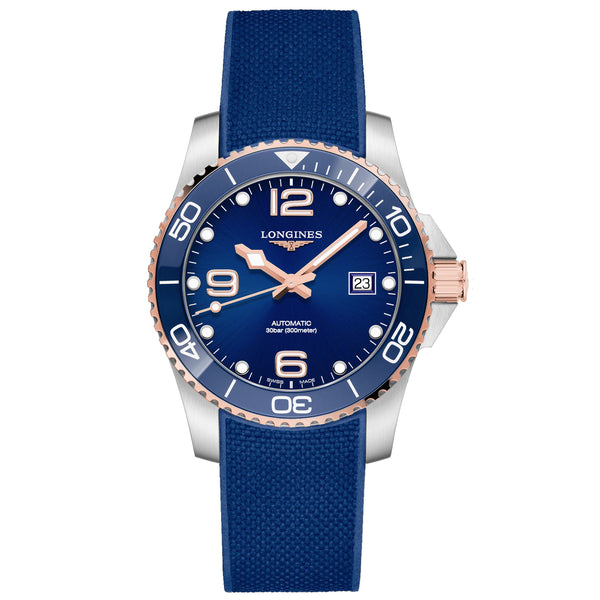 Longines Hydroconquest 41MM Automatic Blue Ceramic Rose Gold Watch