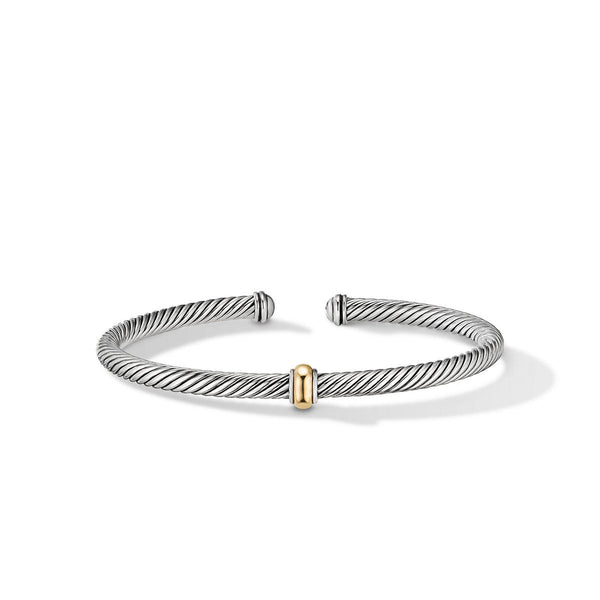 David Yurman St. Michael Black Cord Bracelet with 18K Yellow Gold