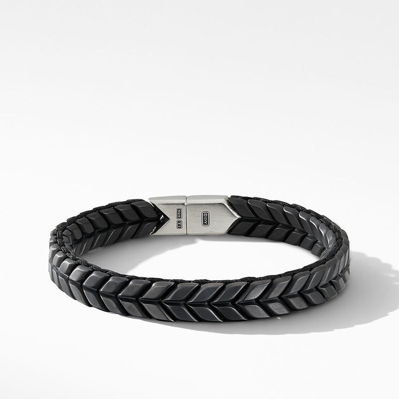 David Yurman Chevron Woven Bracelet in Black Titanium
