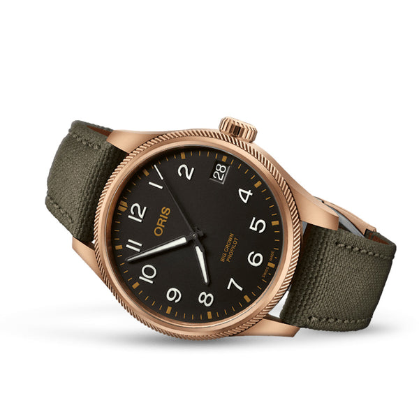 Oris Big Crown Pro Pilot Big Date 41MM Bronze Case Green Textile