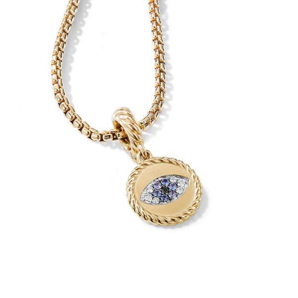 David Yurman Evil Eye Aumlet with Diamonds and Blue Sapphires in