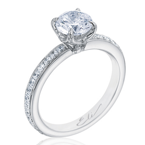 Platinum Classic 4-Prong Solitaire Engagement Ring 1.50ct Round Diamon –  NAGI