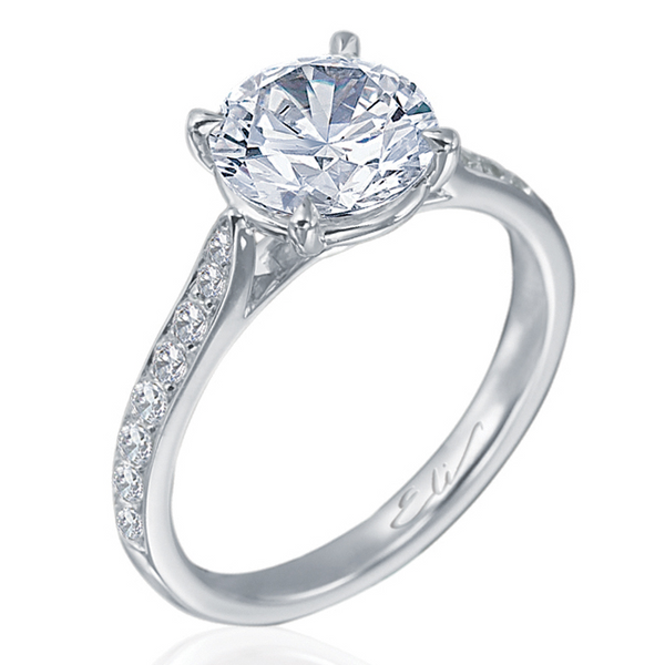 Platinum Classic 4-Prong Solitaire Engagement Ring 1.50ct Round Diamon –  NAGI