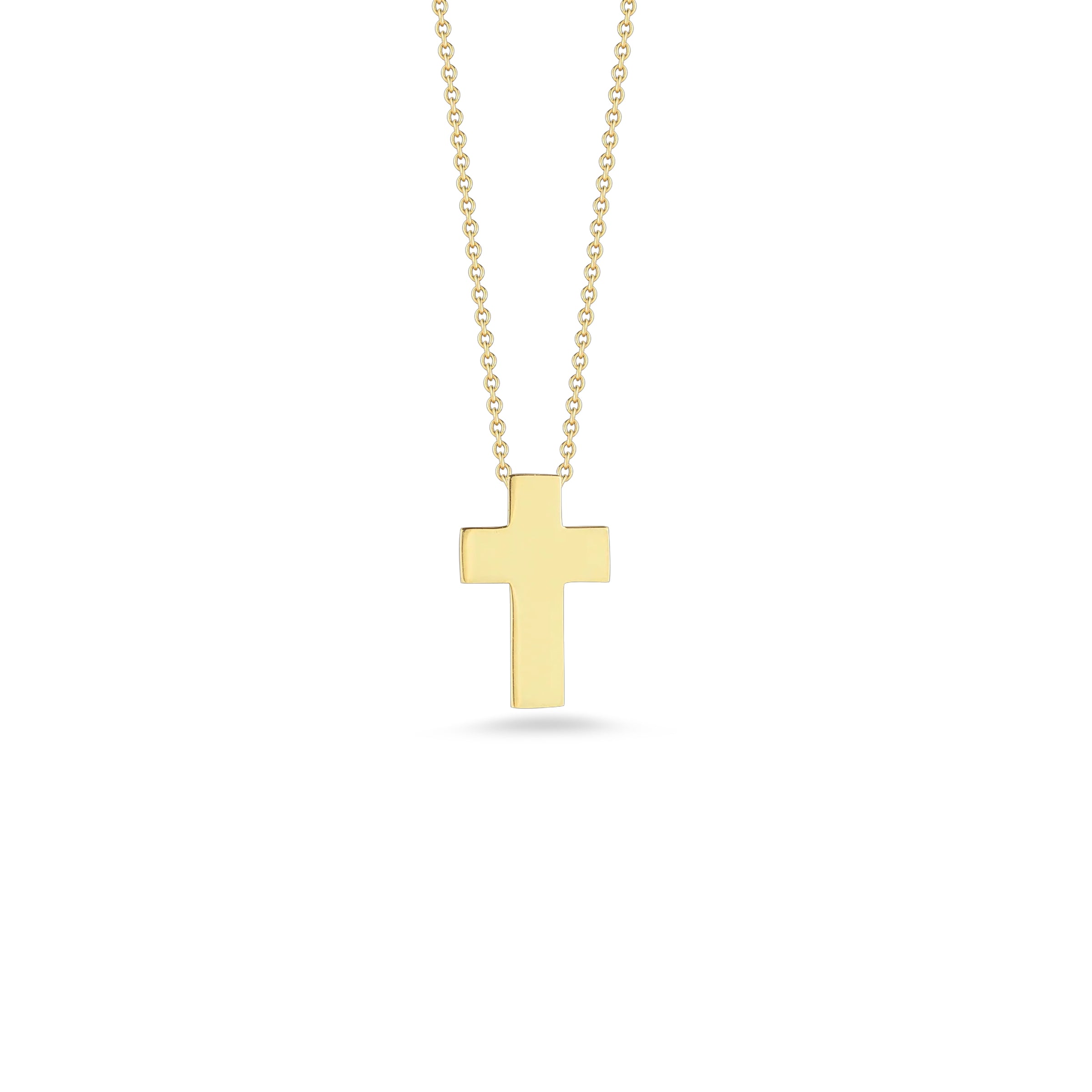 Roberto Coin 18K Yellow Gold Tiny Treasures High Polished Cross Necklace