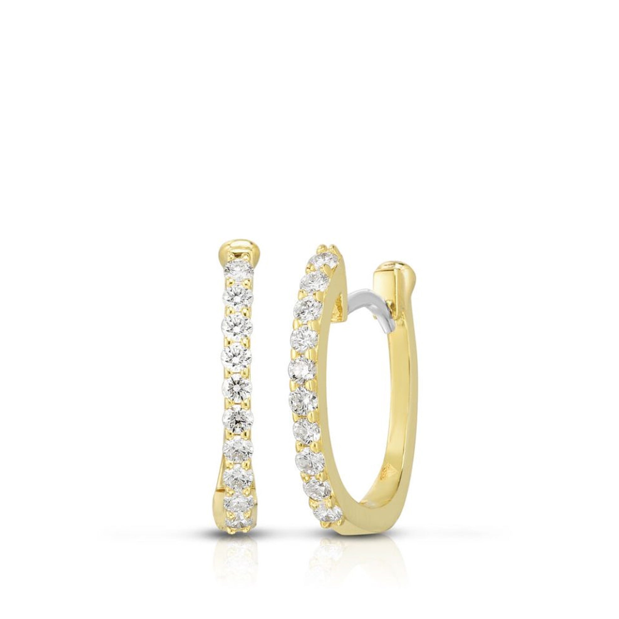 Roberto Coin 18K Yellow Gold Diamond Small Hoop Earrings