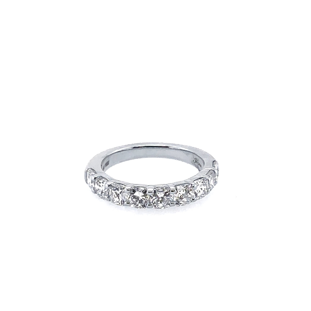 JB Star Platinum Cushion Cut Diamond Band