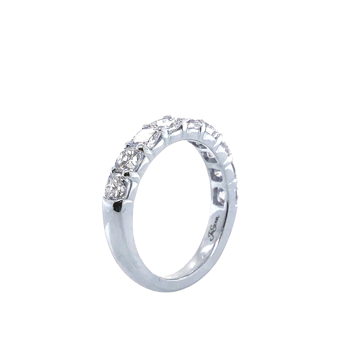 JB Star Platinum Cushion Cut Diamond Band