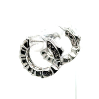 14K White Gold 2.42 Carat Diamond Huggie Hoop Earrings