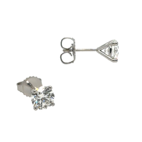Platinum Four-Prong Martini Stud Earrings 1.50 Carats