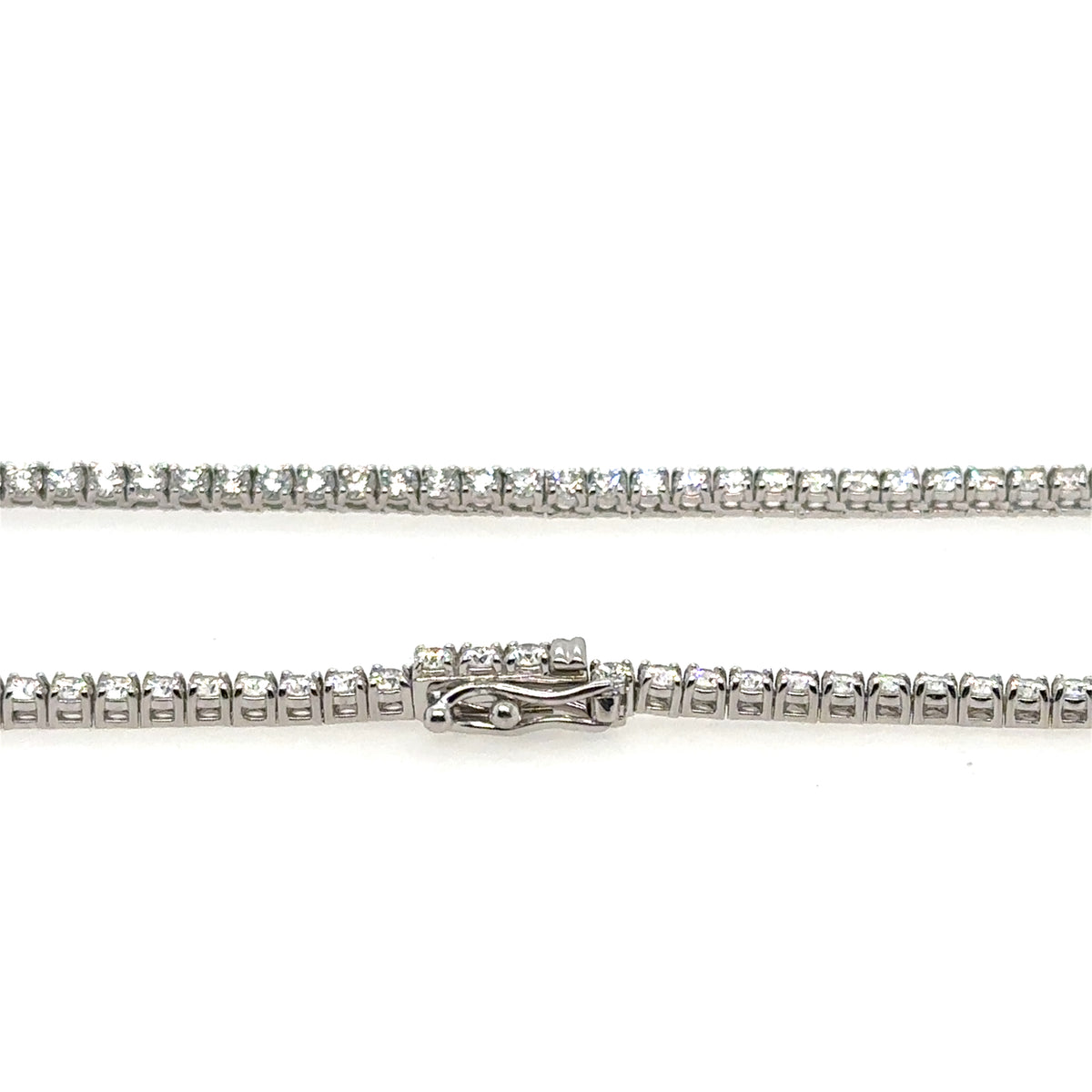 14K White Gold Approx. 8.00 Carats Diamond Tennis Necklace
