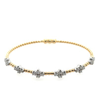 Gabriel & Co. 14K Yellow and White Gold Diamond Bangle with Closure