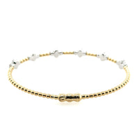 Gabriel & Co. 14K Yellow and White Gold Diamond Bangle with Closure