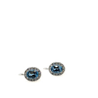 18K White Gold Aquamarine and Diamond Drop Earrings