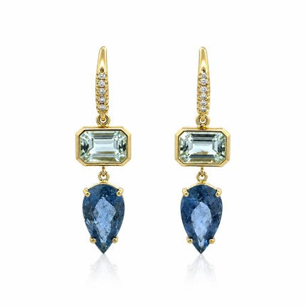 Lauren K. 18K Yellow Gold Aquamarine Earrings - NAGI