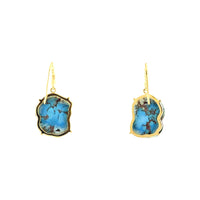 Lauren K. 18K Yellow Gold Freeform Turquoise Earrings