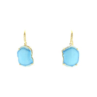 Lauren K. 18K Yellow Gold Freeform Turquoise Earrings