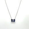 18K White Gold Sapphire and Diamond Butterfly Necklace
