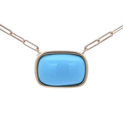Lauren K. 18K Yellow Gold Sleeping Beauty Turquoise Necklace