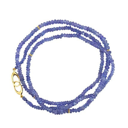 Lauren K. 18K Yellow Gold Mixed Aquamarine Station Necklace