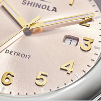 Shinola 41MM Detrola Nude Dial Cream Rubber Strap Watch - NAGI