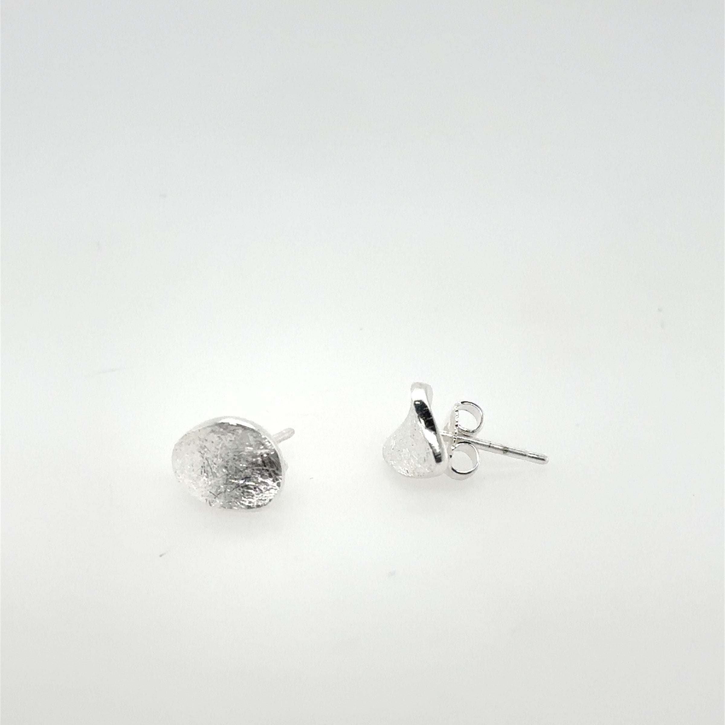 Sterling Silver Oval Stud Earrings