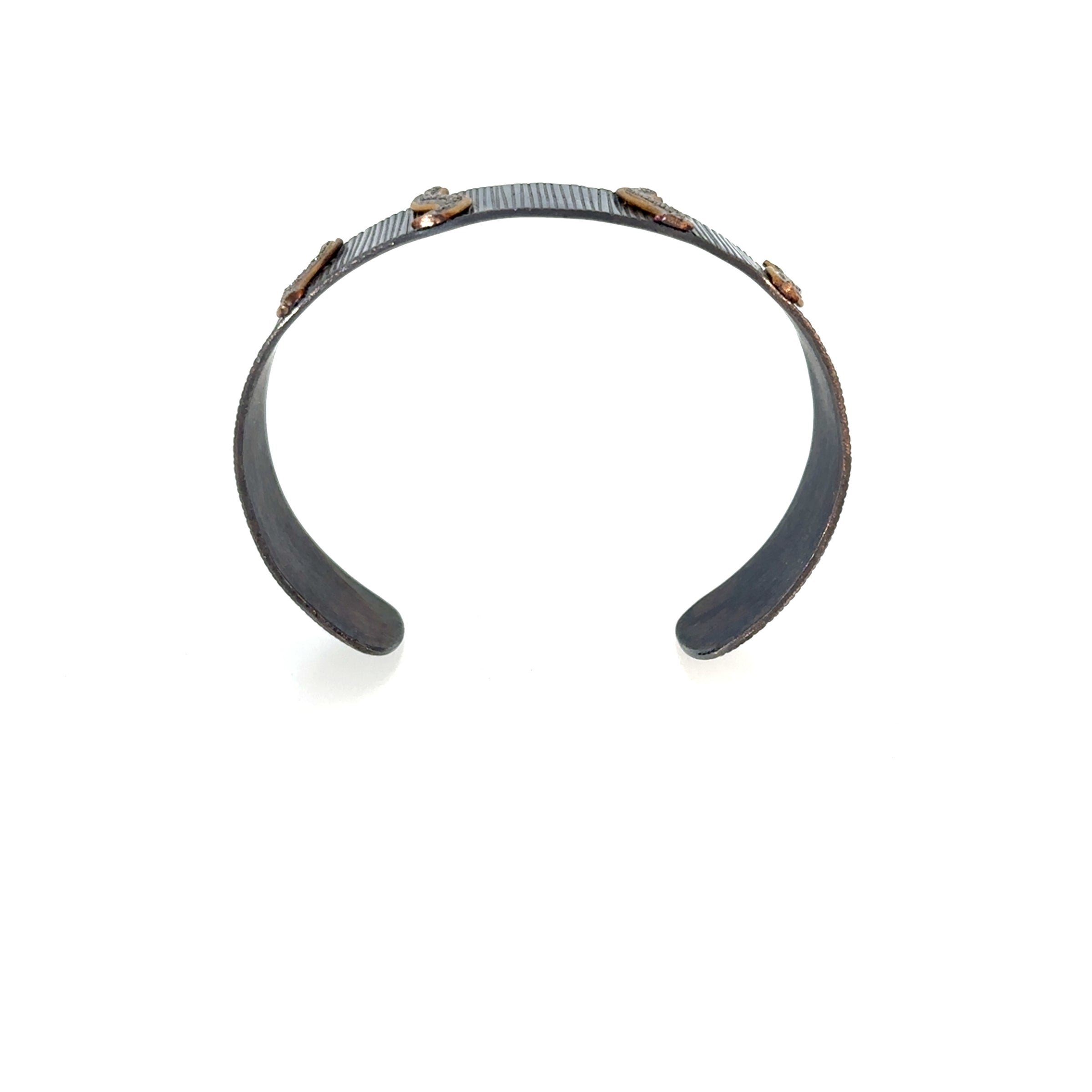 Lika Behar Tricolor Textured "Ripple" Cuff Diamond Bracelet
