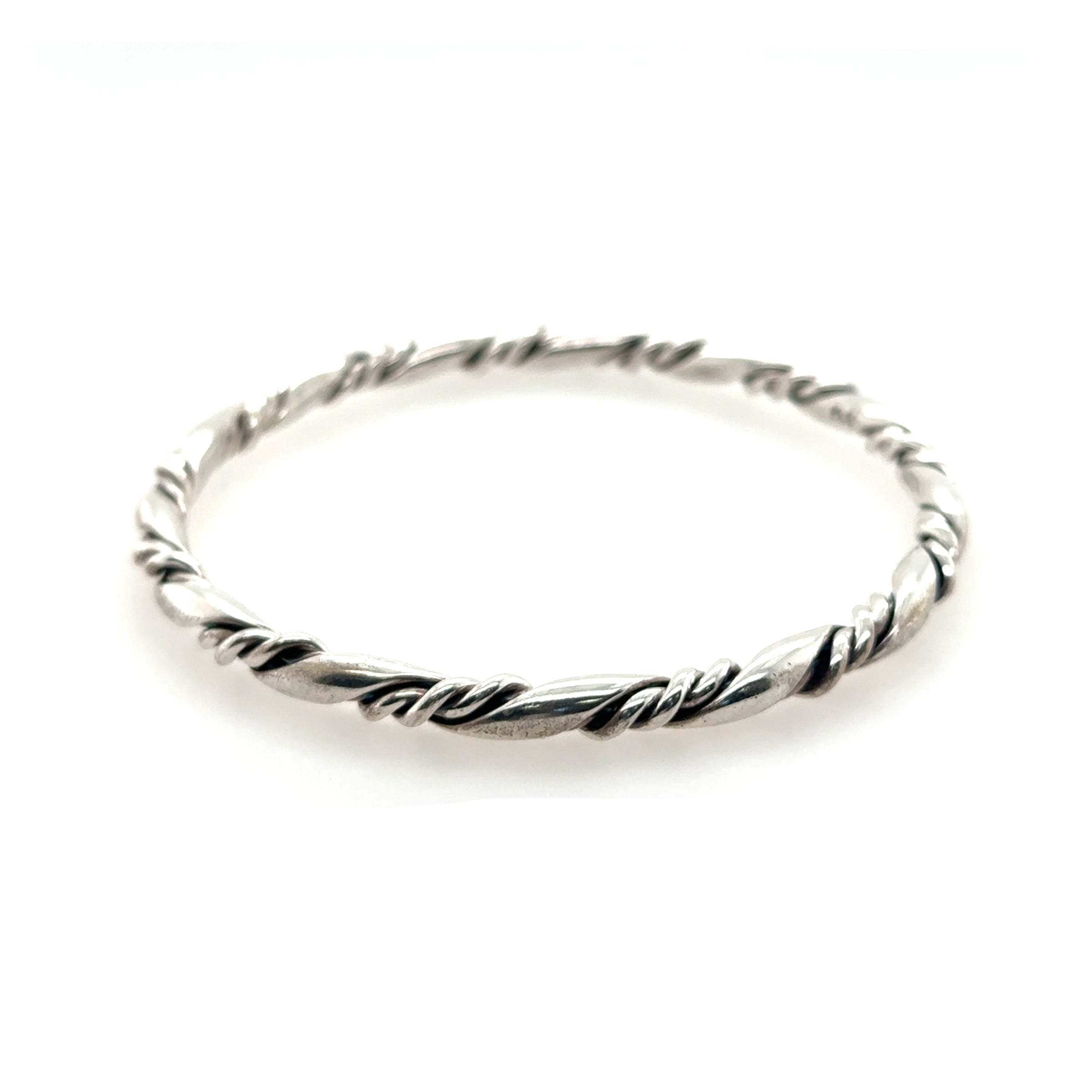 Pre-Owned Sterling Silver Twisted Bangle