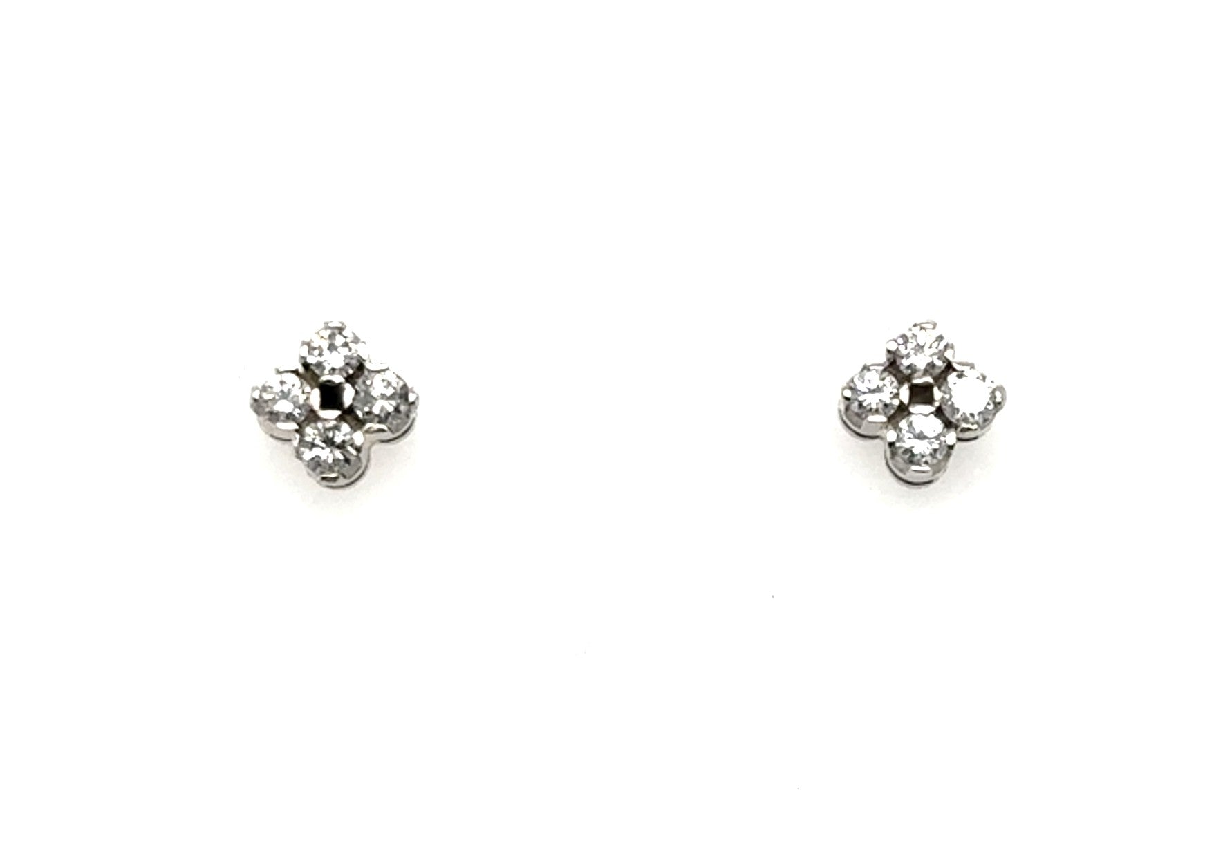 Pre-Owned 14K White Gold Stud Earrings
