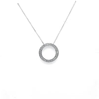 Pre-Owned 14K White Gold Circle of Diamond Necklace