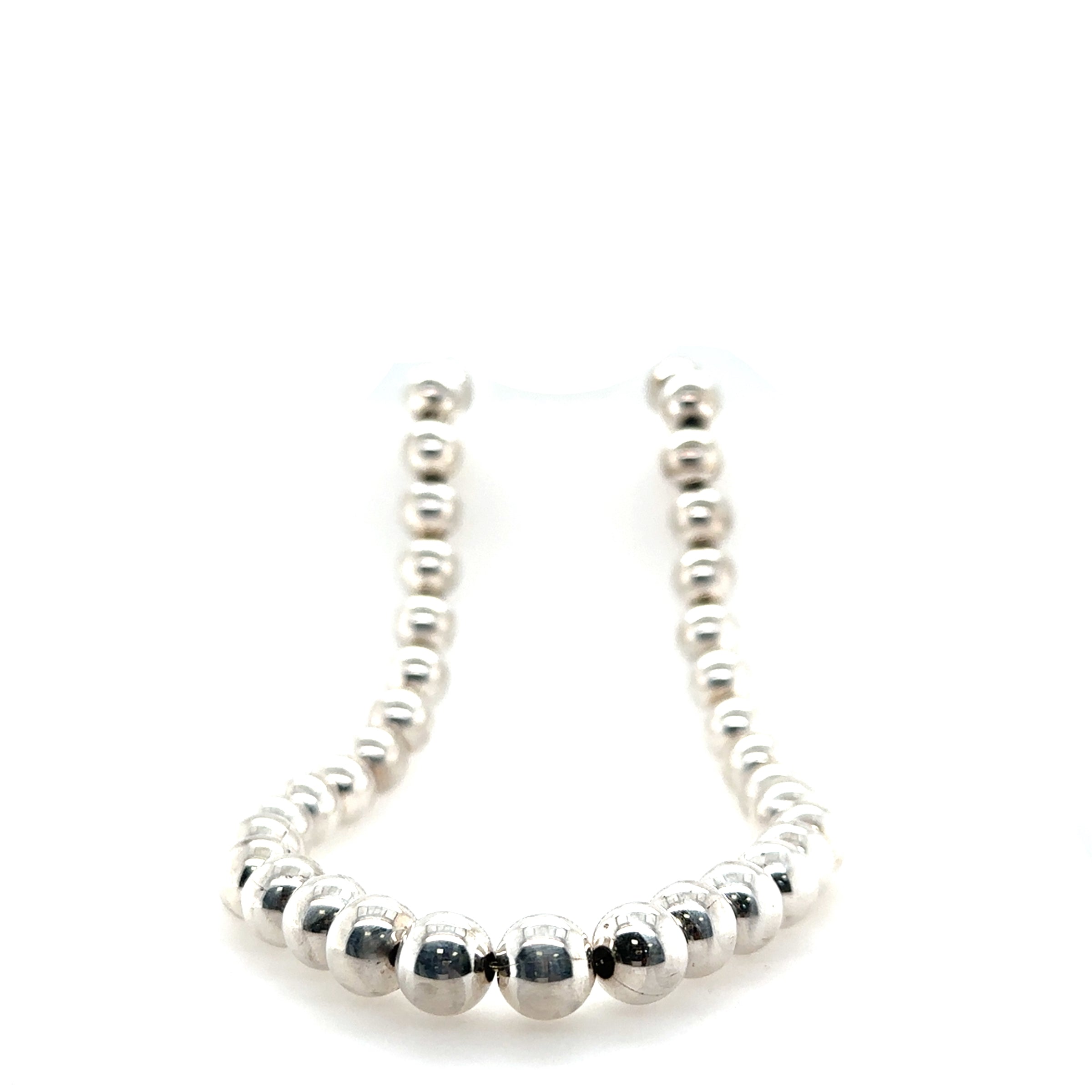 Pre-Owned Sterling Silver Bead Necklace