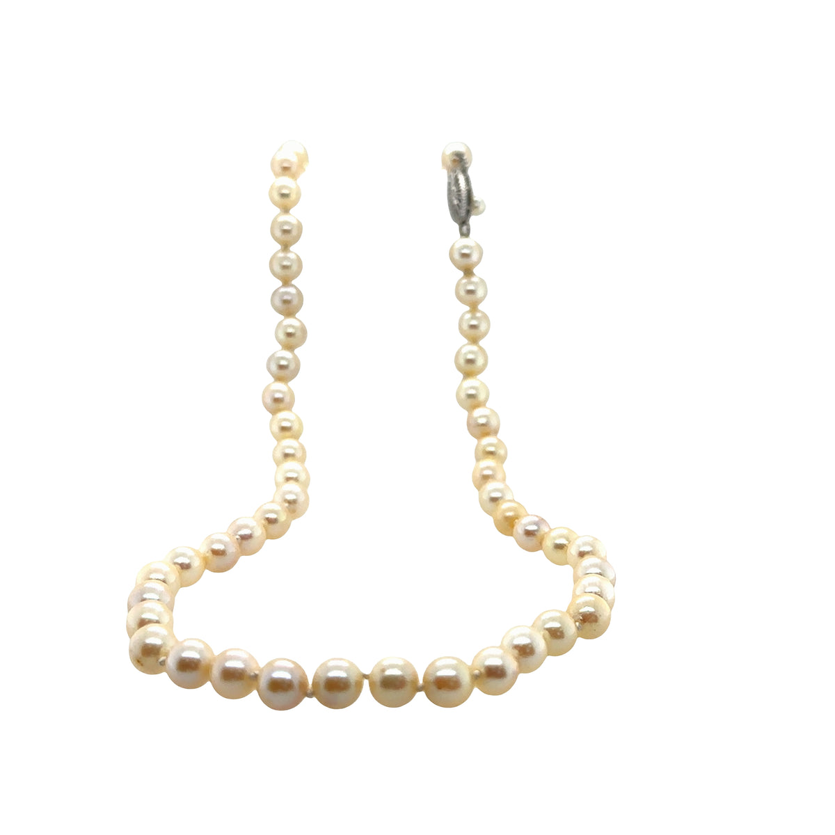 Pre-Owned 14K White Gold Cultured Pearls Necklace