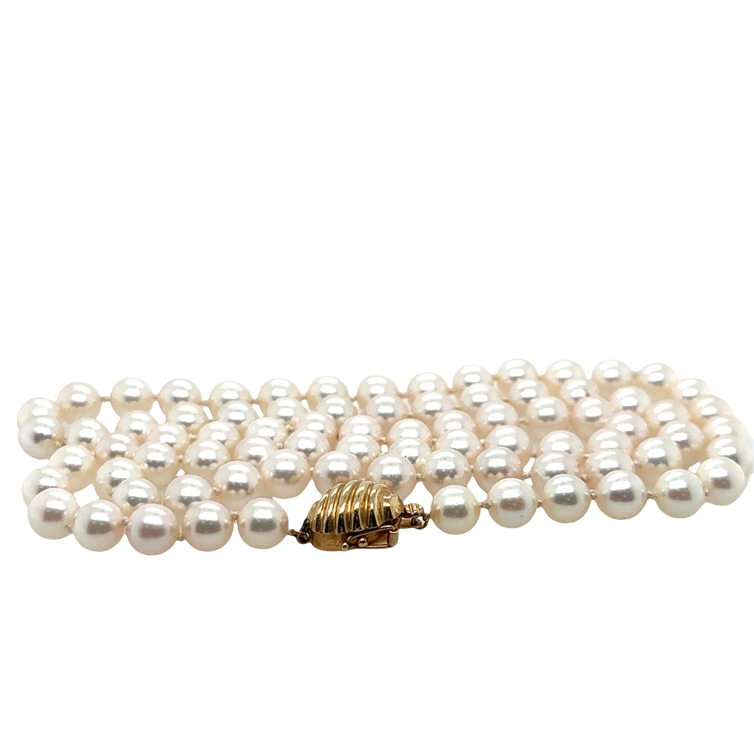 Pre-Owned 14K Yellow Gold Pearl Necklace wth Shrimp Clasp