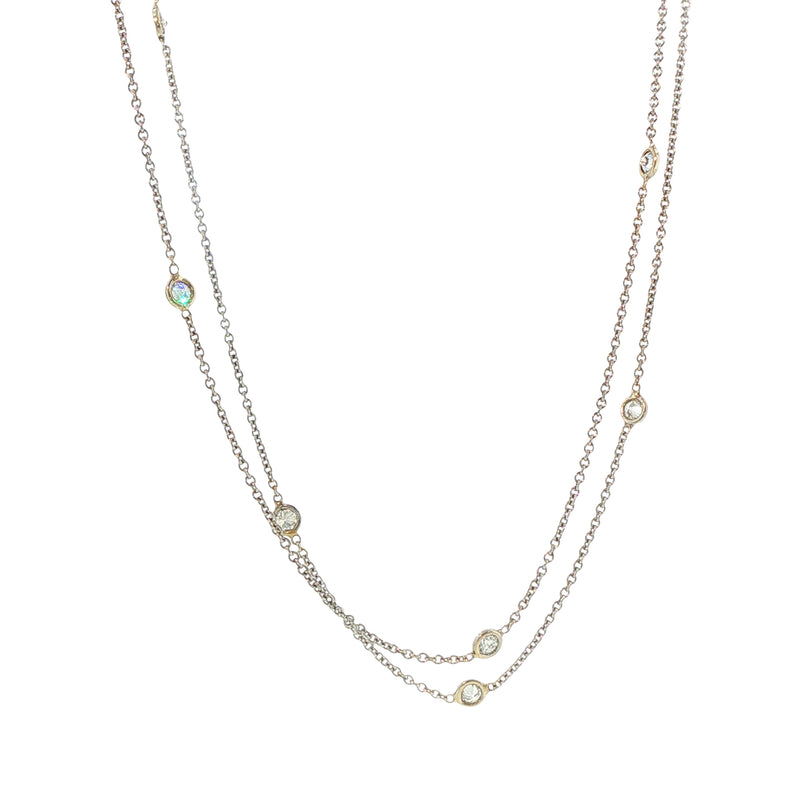 Pre-Owned 18K White Gold 2 Row Diamond Necklace - NAGI