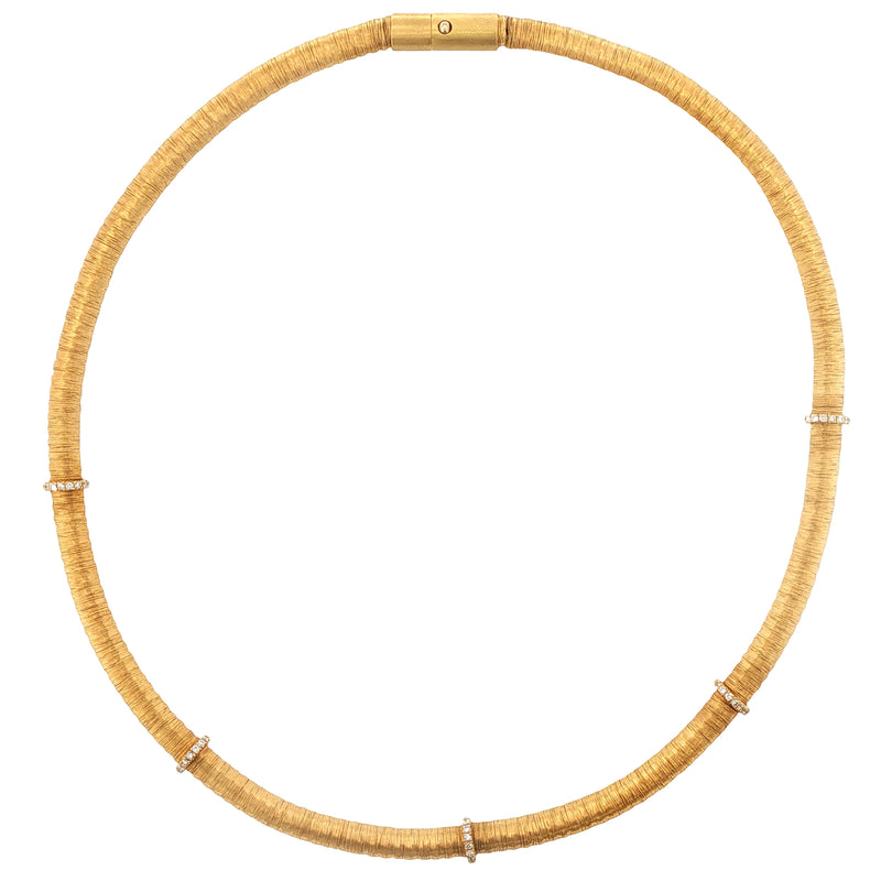 Pre-Owned 18K Yellow Gold 5 Stations Diamond Necklace - NAGI