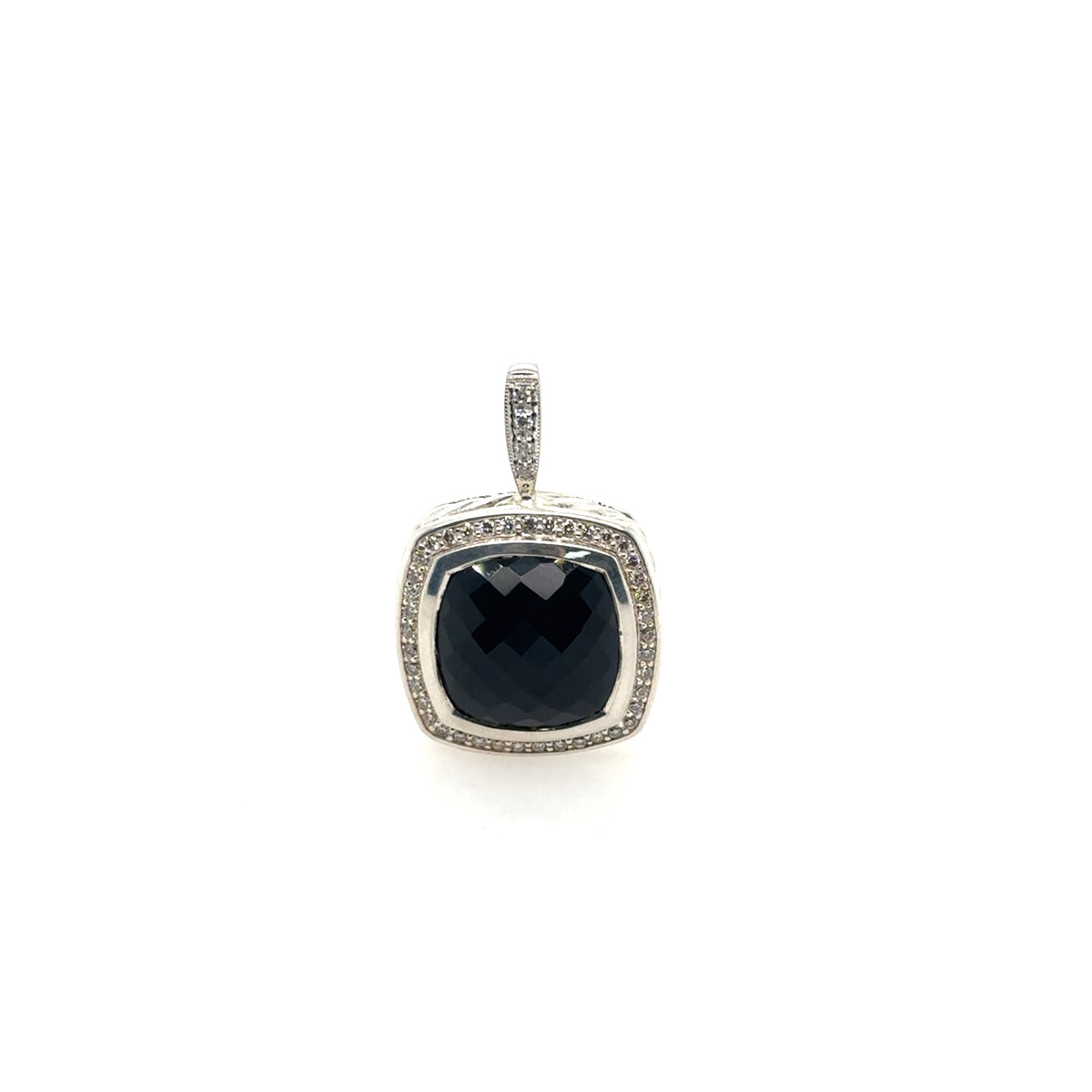 Pre-Owned David Yurman Black Onyx with Diamond Bale Pendant