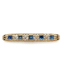 Pre-Owned Tiffany & Co. 18K Yellow Gold Sapphire Diamond Bar Pin