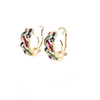 Pre-Owned Set of Emerald Rubies and Sapphire Earrings and Ring - NAGI