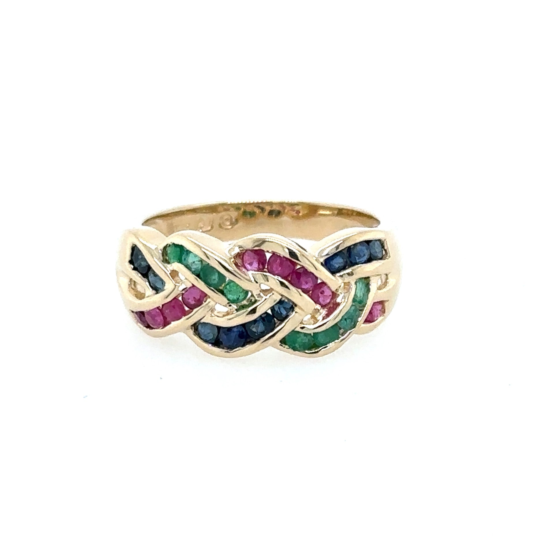 Pre-Owned Set of Emerald Rubies and Sapphire Earrings and Ring - NAGI