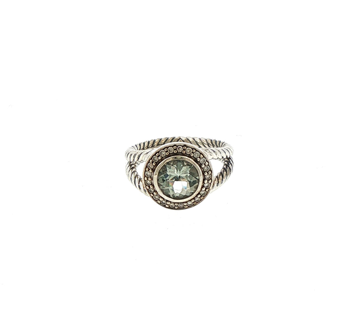 Pre-Owned David Yurman Sterling Silver Prasiolite Ring
