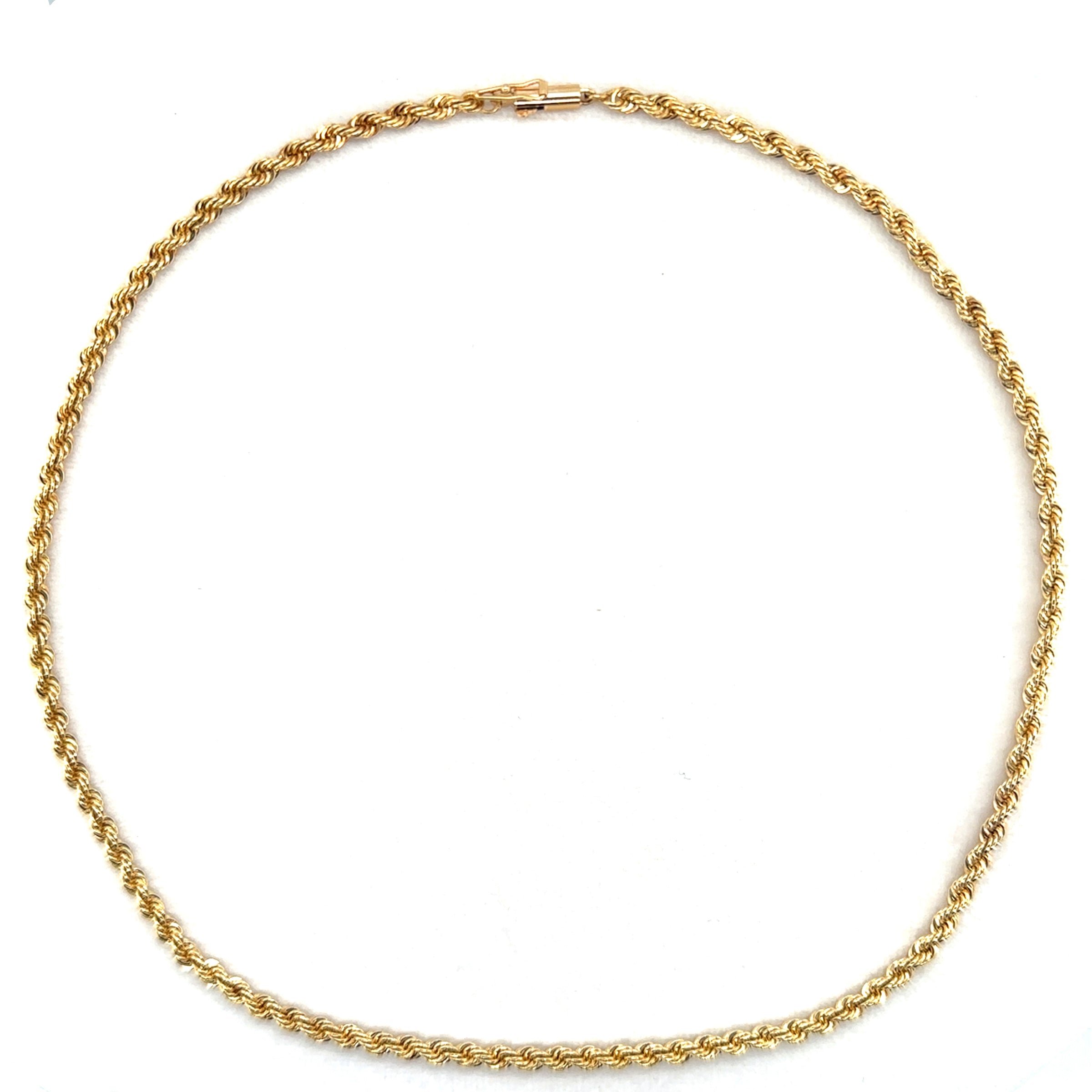 Pre-Owned 14K Yellow Gold Diamond Cut Rope Chain