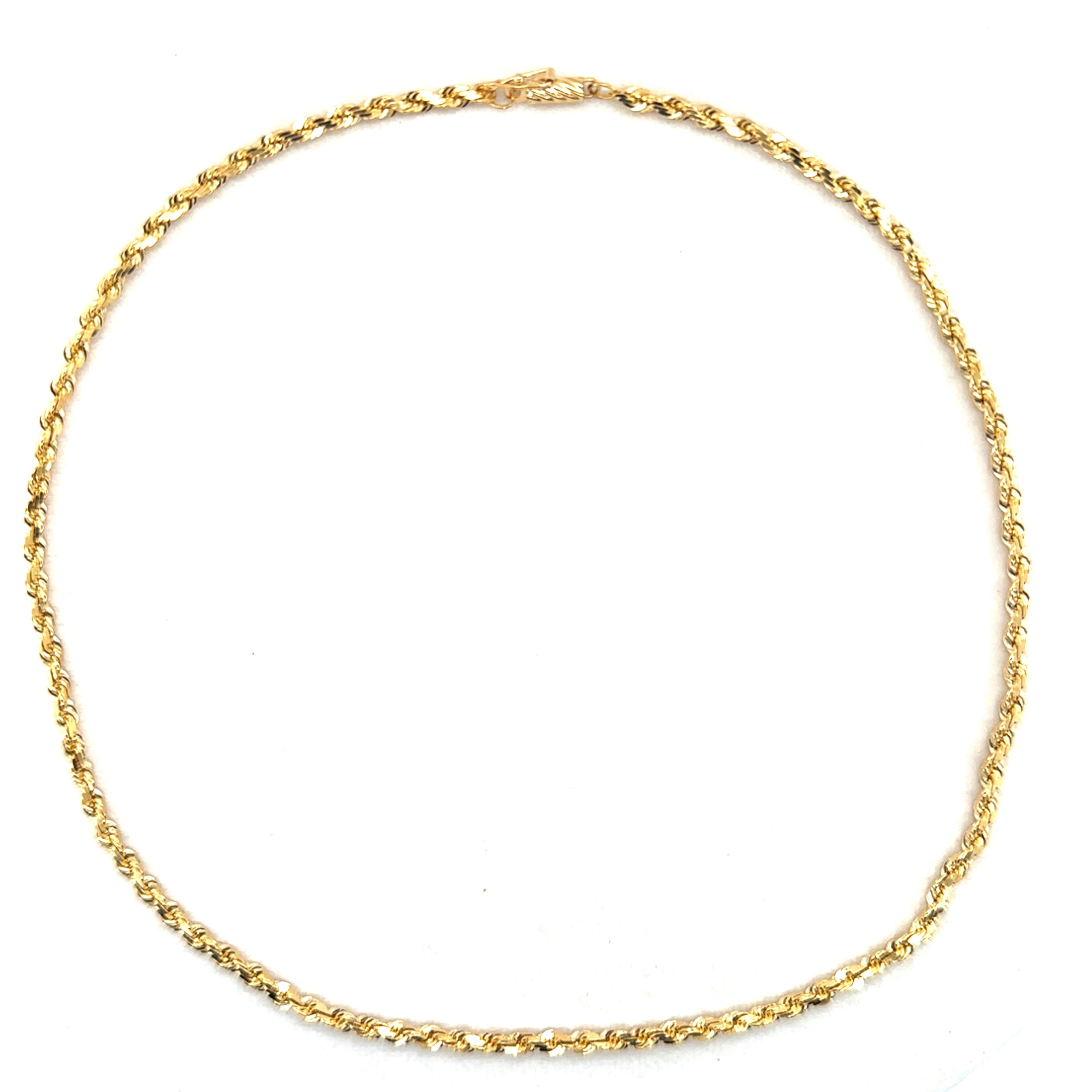 Pre-Owned 14K Yellow Gold Diamond Cut Rope Chain