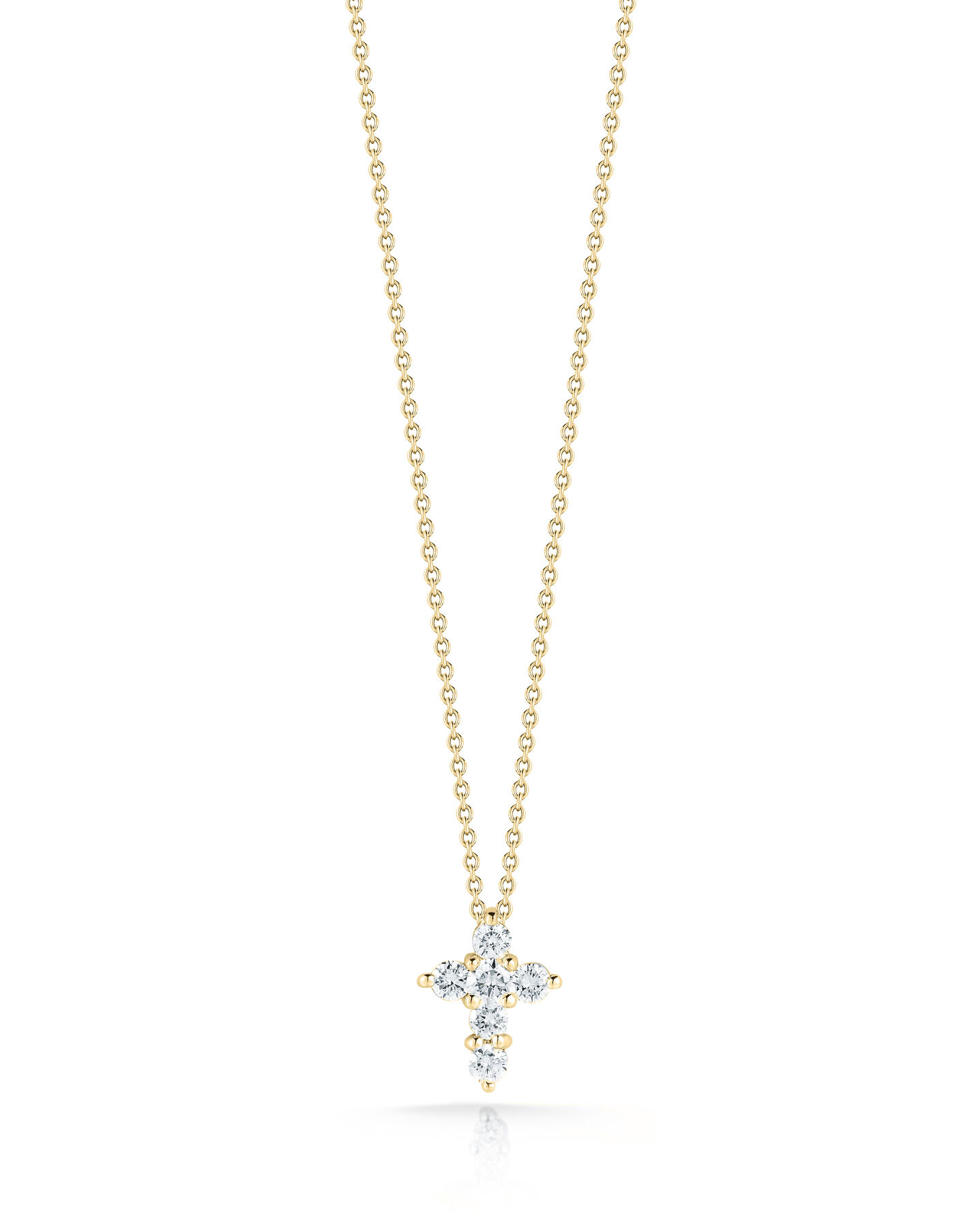Roberto Coin 18K Yellow Gold Tiny Diamond Cross Necklace
