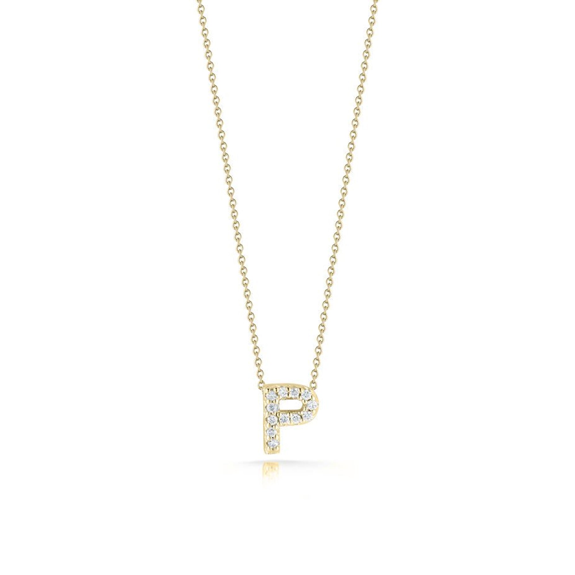 Roberto Coin 18K Yellow Gold Tiny Treasures Diamond P Necklace