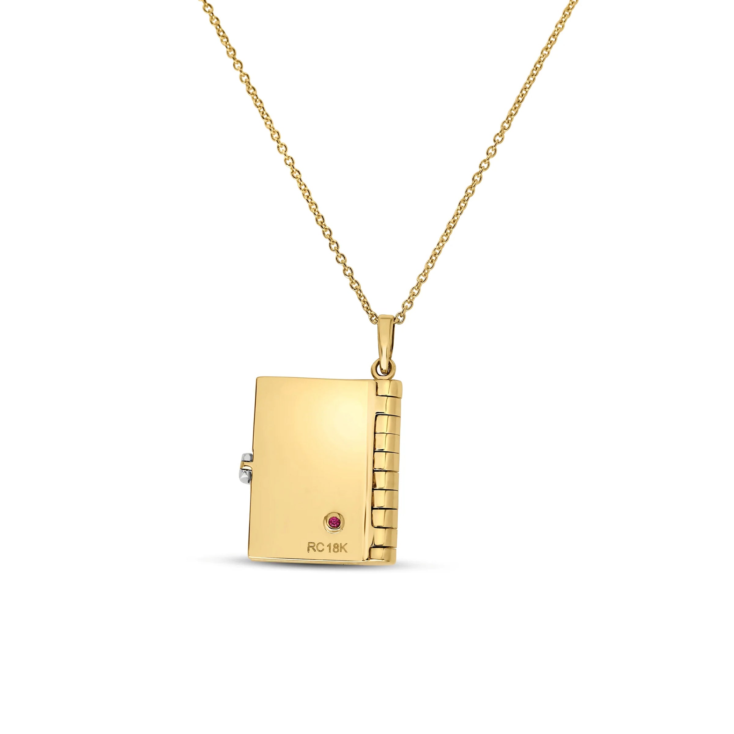 Roberto Coin 18K Yellow/White Gold Tiny Treasures Love Story Book Necklace - NAGI